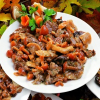 Mushrooms Cocktail in oil garlic and parsley